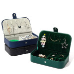 Premium Vintage Leather Portable Jewelry Box Ear Studs Earrings Ring Hand Jewelry Storage Box Small Exquisite Display Box